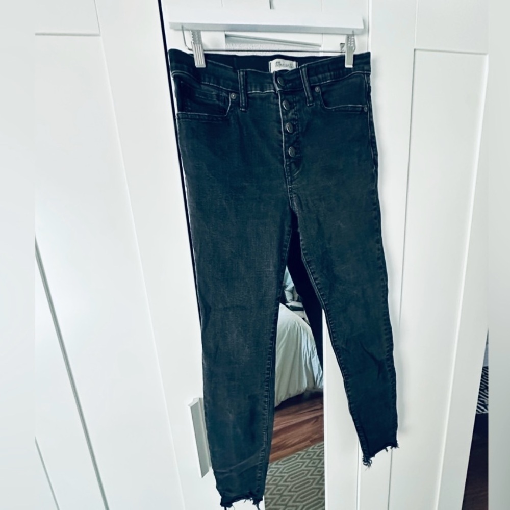 Madewell Jeans Black Denim Skinny with Button Fly Women’s Size 29
